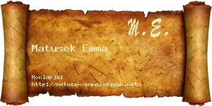 Matusek Emma névjegykártya